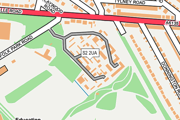 S2 2UA map - OS OpenMap – Local (Ordnance Survey)