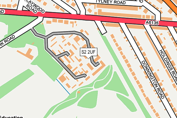 S2 2UF map - OS OpenMap – Local (Ordnance Survey)