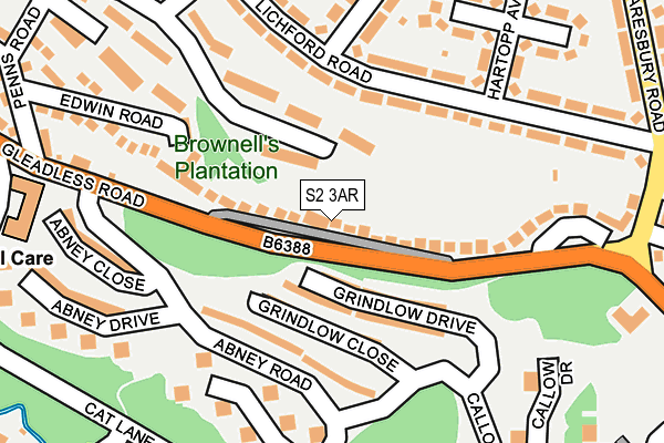 S2 3AR map - OS OpenMap – Local (Ordnance Survey)