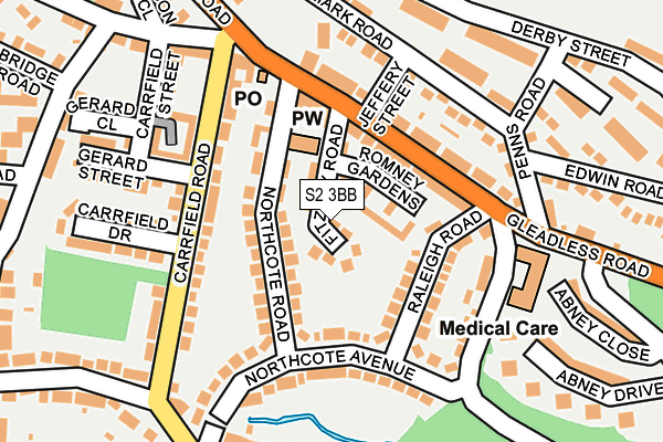 S2 3BB map - OS OpenMap – Local (Ordnance Survey)