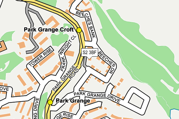 S2 3BF map - OS OpenMap – Local (Ordnance Survey)