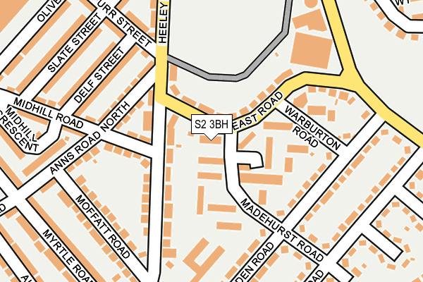 S2 3BH map - OS OpenMap – Local (Ordnance Survey)