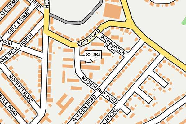 S2 3BJ map - OS OpenMap – Local (Ordnance Survey)