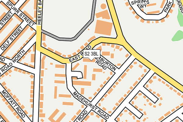 S2 3BL map - OS OpenMap – Local (Ordnance Survey)