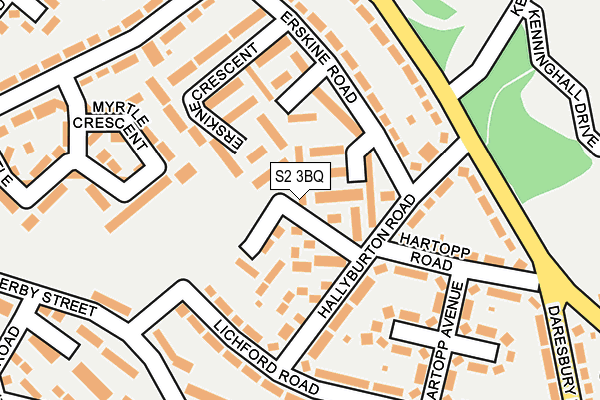 S2 3BQ map - OS OpenMap – Local (Ordnance Survey)