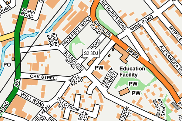 S2 3DJ map - OS OpenMap – Local (Ordnance Survey)