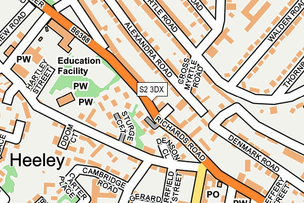 S2 3DX map - OS OpenMap – Local (Ordnance Survey)