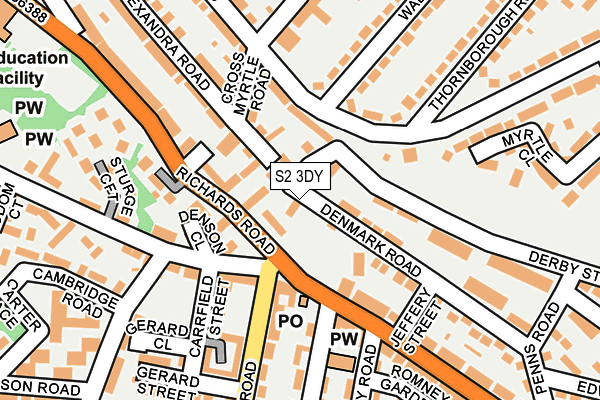 S2 3DY map - OS OpenMap – Local (Ordnance Survey)