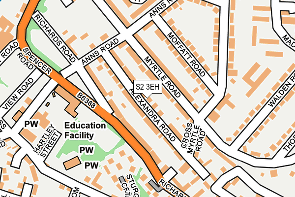 S2 3EH map - OS OpenMap – Local (Ordnance Survey)