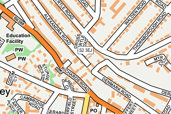 S2 3EJ map - OS OpenMap – Local (Ordnance Survey)