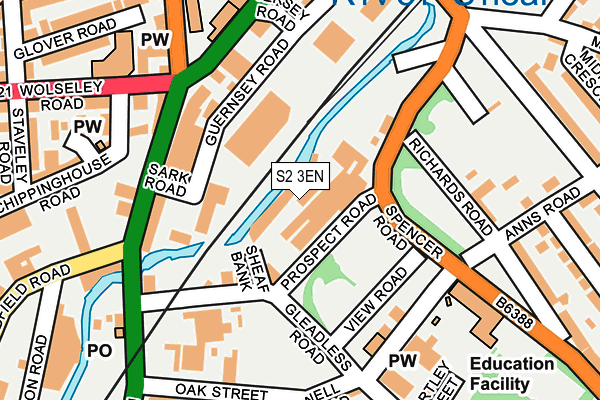 S2 3EN map - OS OpenMap – Local (Ordnance Survey)