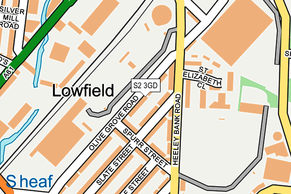 S2 3GD map - OS OpenMap – Local (Ordnance Survey)