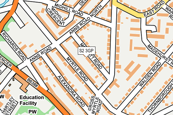 S2 3GP map - OS OpenMap – Local (Ordnance Survey)