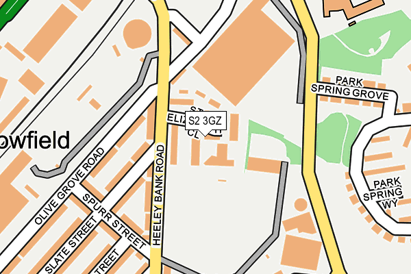 S2 3GZ map - OS OpenMap – Local (Ordnance Survey)
