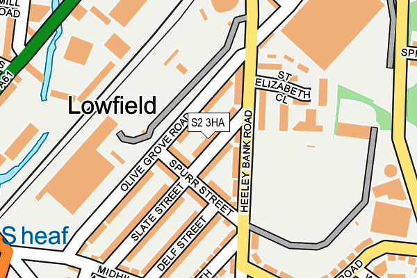 S2 3HA map - OS OpenMap – Local (Ordnance Survey)