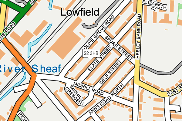 S2 3HB map - OS OpenMap – Local (Ordnance Survey)