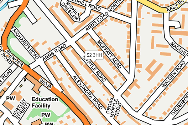 S2 3HH map - OS OpenMap – Local (Ordnance Survey)