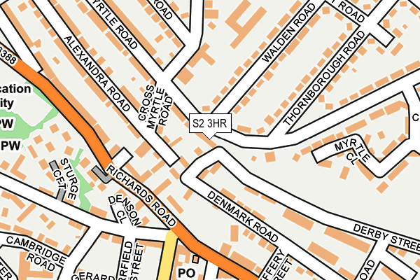 S2 3HR map - OS OpenMap – Local (Ordnance Survey)