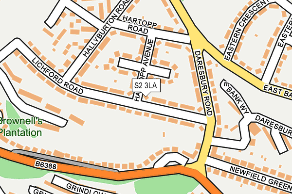 S2 3LA map - OS OpenMap – Local (Ordnance Survey)