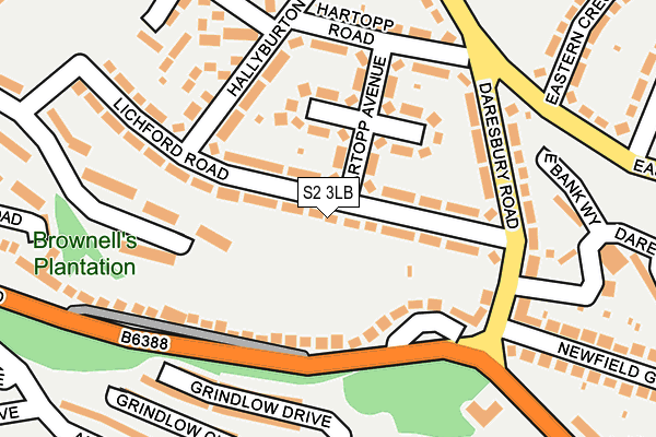 S2 3LB map - OS OpenMap – Local (Ordnance Survey)