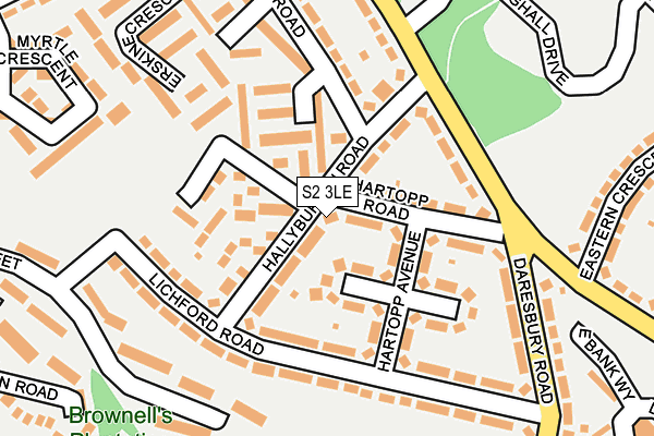 S2 3LE map - OS OpenMap – Local (Ordnance Survey)