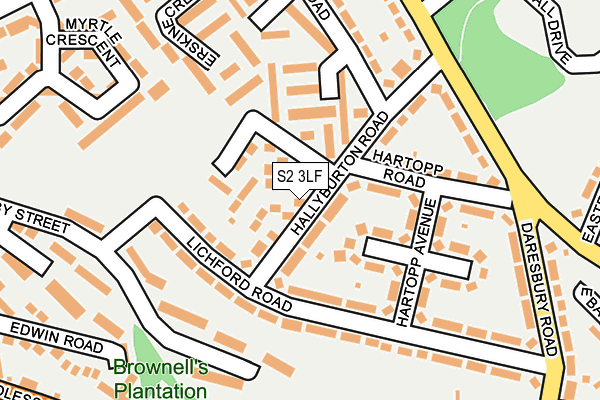 S2 3LF map - OS OpenMap – Local (Ordnance Survey)