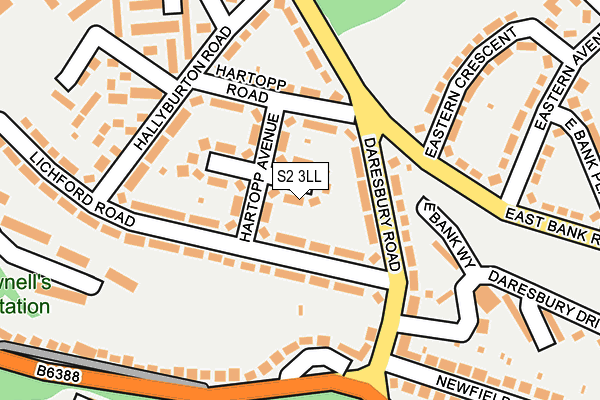 S2 3LL map - OS OpenMap – Local (Ordnance Survey)