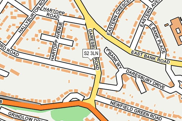 S2 3LN map - OS OpenMap – Local (Ordnance Survey)