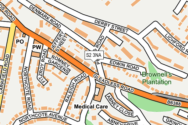 S2 3NA map - OS OpenMap – Local (Ordnance Survey)