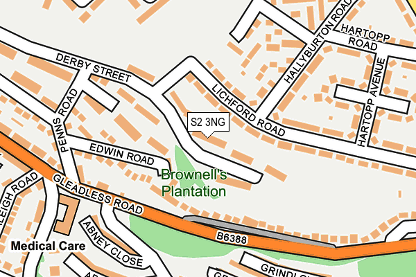 S2 3NG map - OS OpenMap – Local (Ordnance Survey)