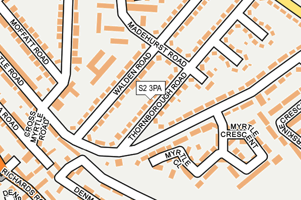 S2 3PA map - OS OpenMap – Local (Ordnance Survey)