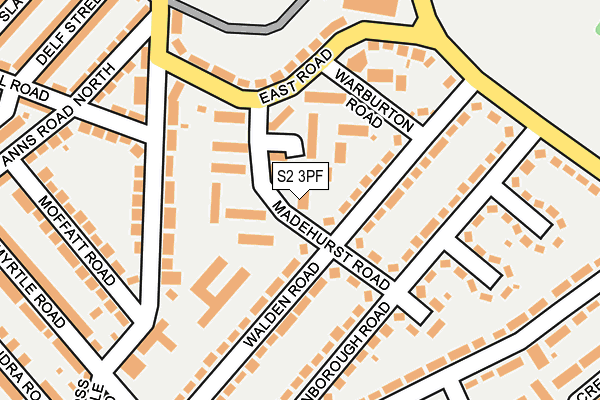 S2 3PF map - OS OpenMap – Local (Ordnance Survey)