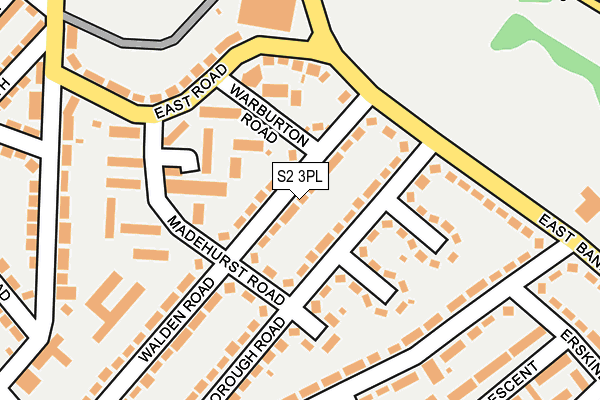 S2 3PL map - OS OpenMap – Local (Ordnance Survey)