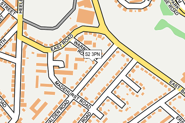S2 3PN map - OS OpenMap – Local (Ordnance Survey)