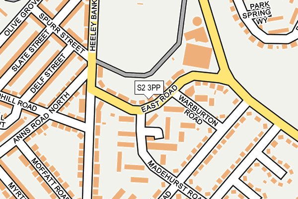S2 3PP map - OS OpenMap – Local (Ordnance Survey)