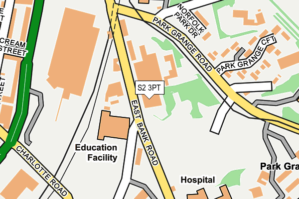 S2 3PT map - OS OpenMap – Local (Ordnance Survey)