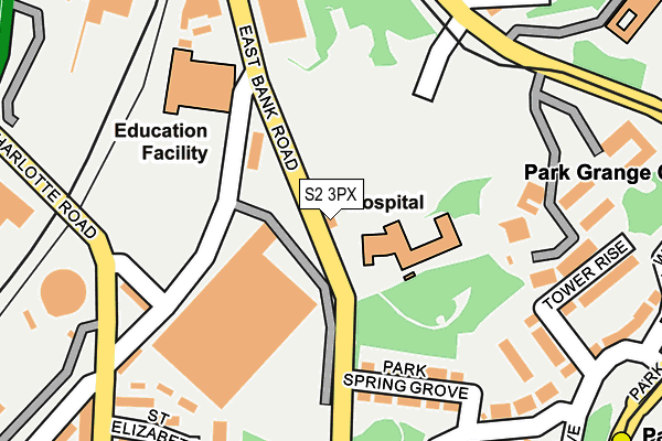 S2 3PX map - OS OpenMap – Local (Ordnance Survey)