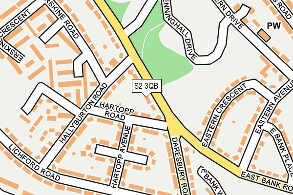 S2 3QB map - OS OpenMap – Local (Ordnance Survey)