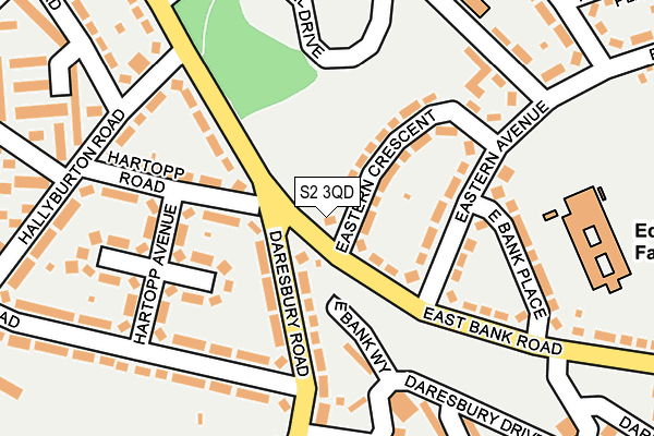 S2 3QD map - OS OpenMap – Local (Ordnance Survey)