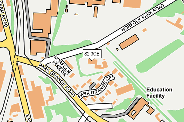 S2 3QE map - OS OpenMap – Local (Ordnance Survey)