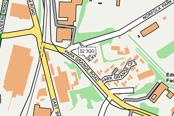 S2 3QG map - OS OpenMap – Local (Ordnance Survey)