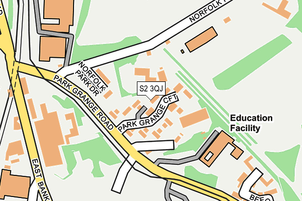 S2 3QJ map - OS OpenMap – Local (Ordnance Survey)