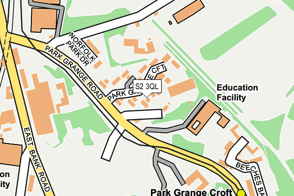 S2 3QL map - OS OpenMap – Local (Ordnance Survey)