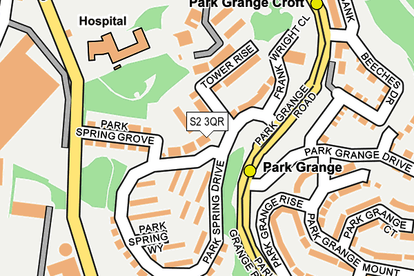 S2 3QR map - OS OpenMap – Local (Ordnance Survey)