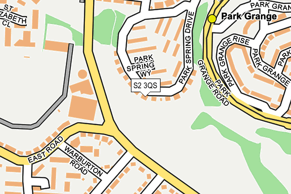 S2 3QS map - OS OpenMap – Local (Ordnance Survey)