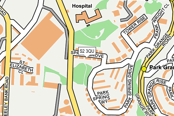 S2 3QU map - OS OpenMap – Local (Ordnance Survey)