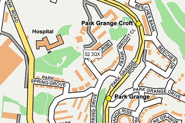 S2 3QX map - OS OpenMap – Local (Ordnance Survey)