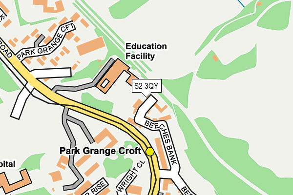 S2 3QY map - OS OpenMap – Local (Ordnance Survey)