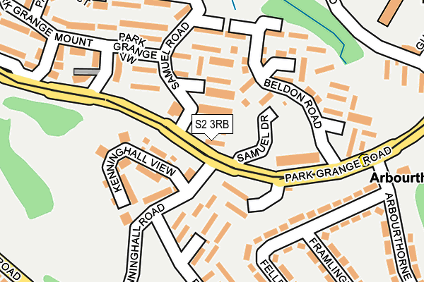 S2 3RB map - OS OpenMap – Local (Ordnance Survey)