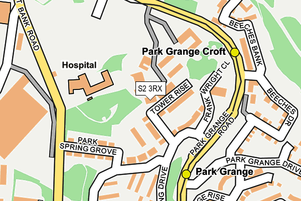 S2 3RX map - OS OpenMap – Local (Ordnance Survey)